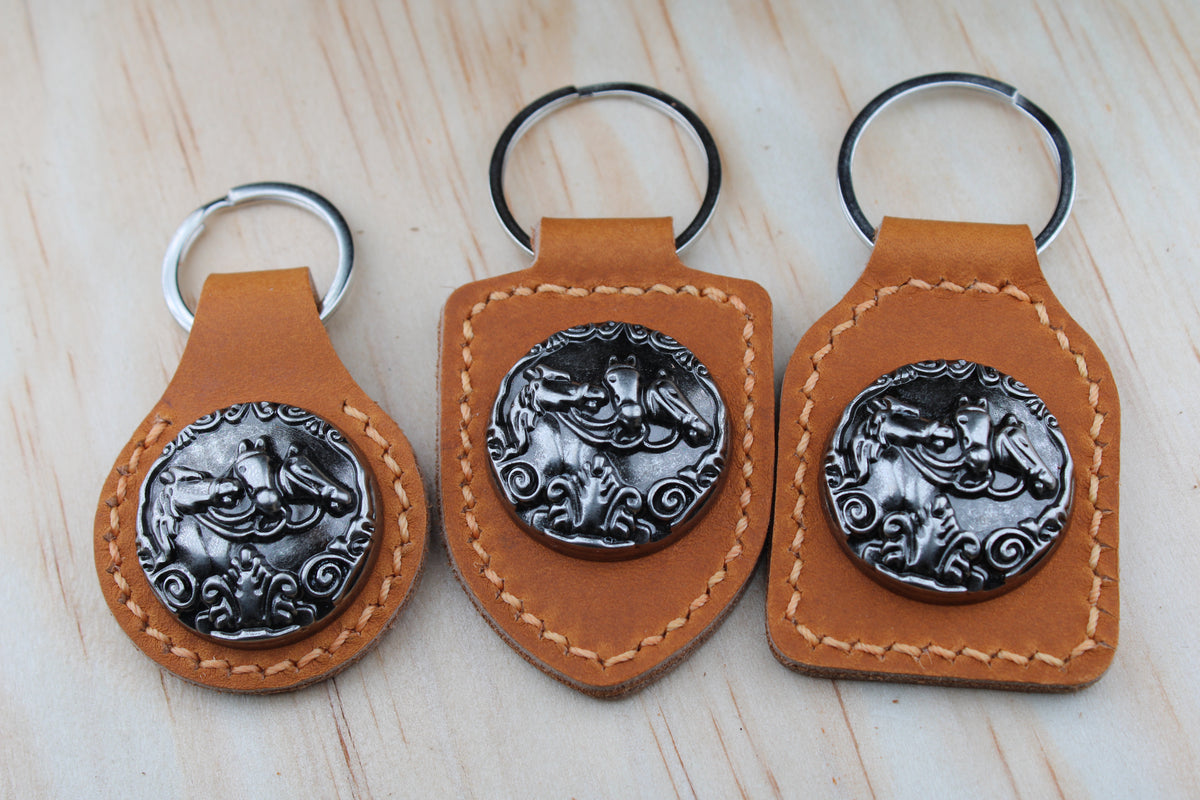 The Three Horses Concho Keychain