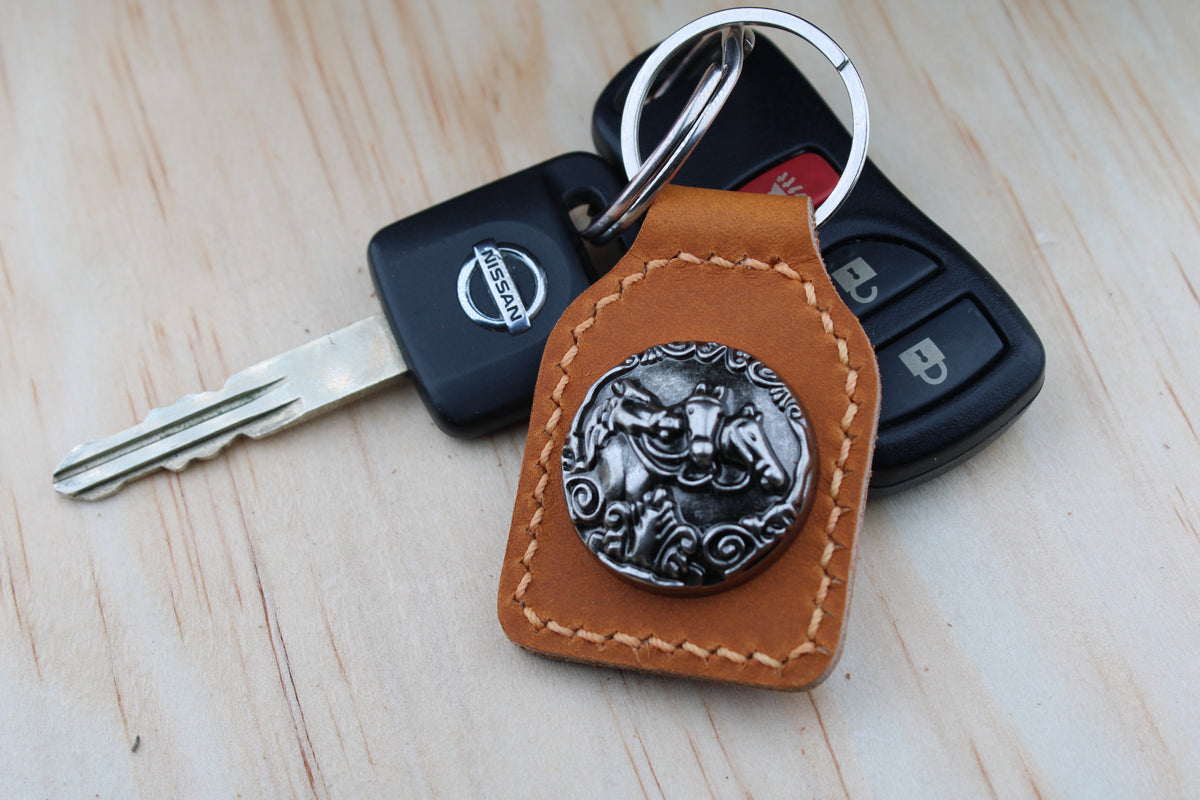 The Three Horses Concho Keychain
