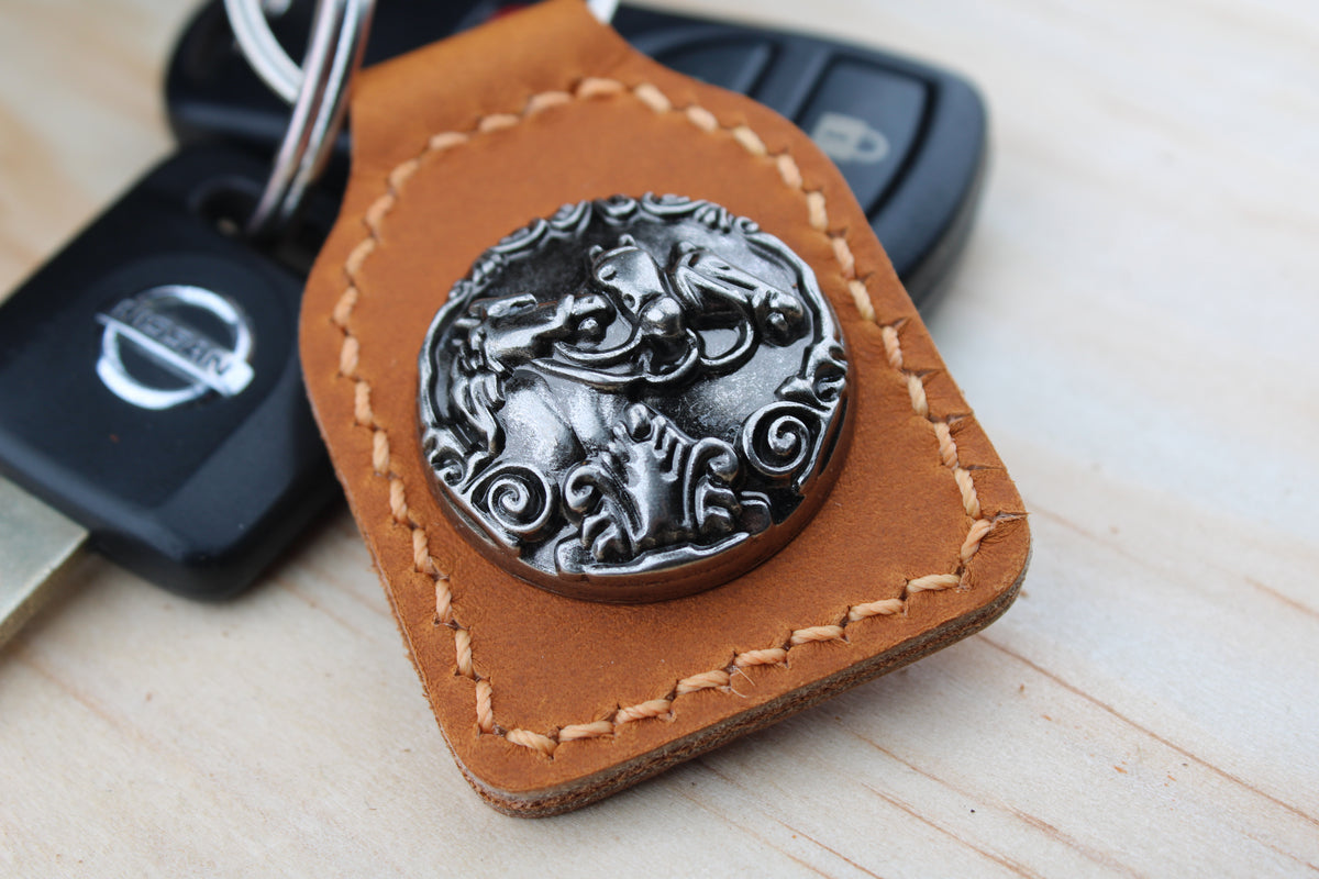 The Three Horses Concho Keychain