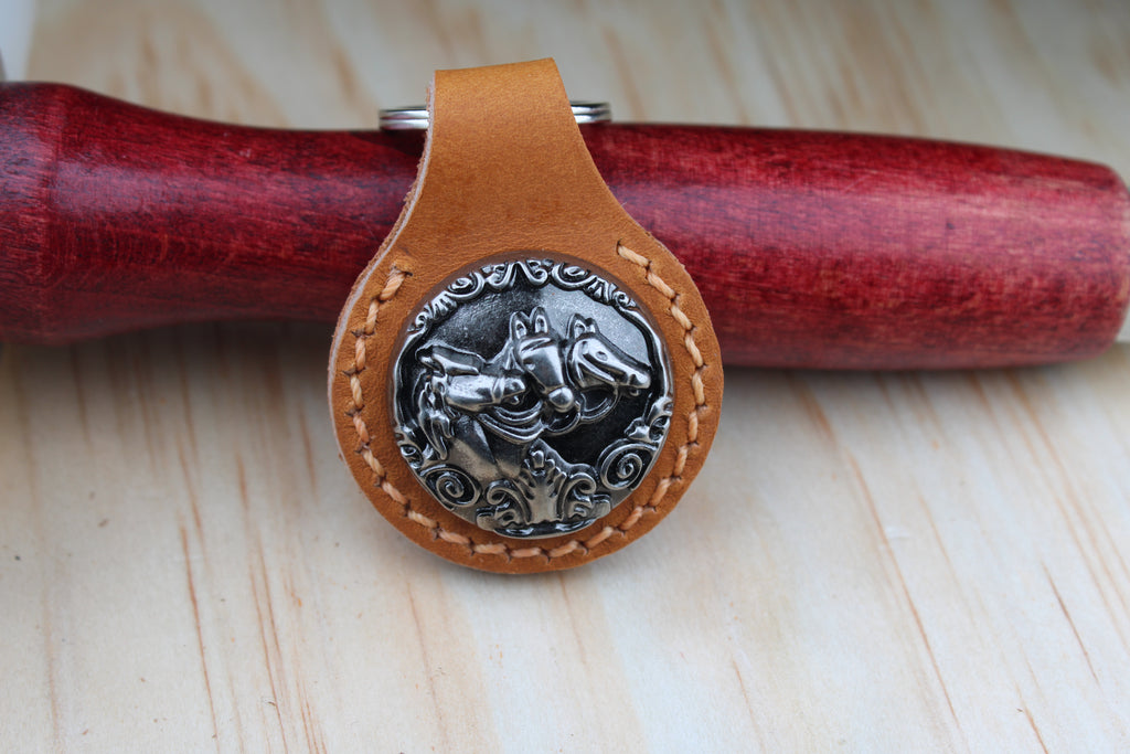 The Three Horses Concho Keychain