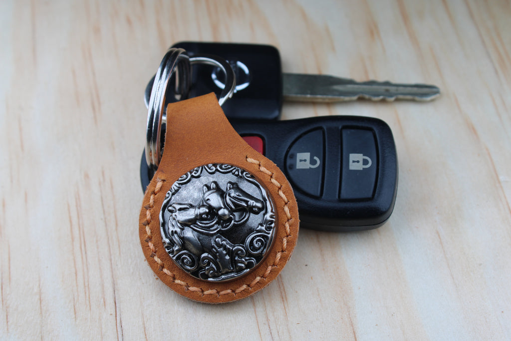 The Three Horses Concho Keychain
