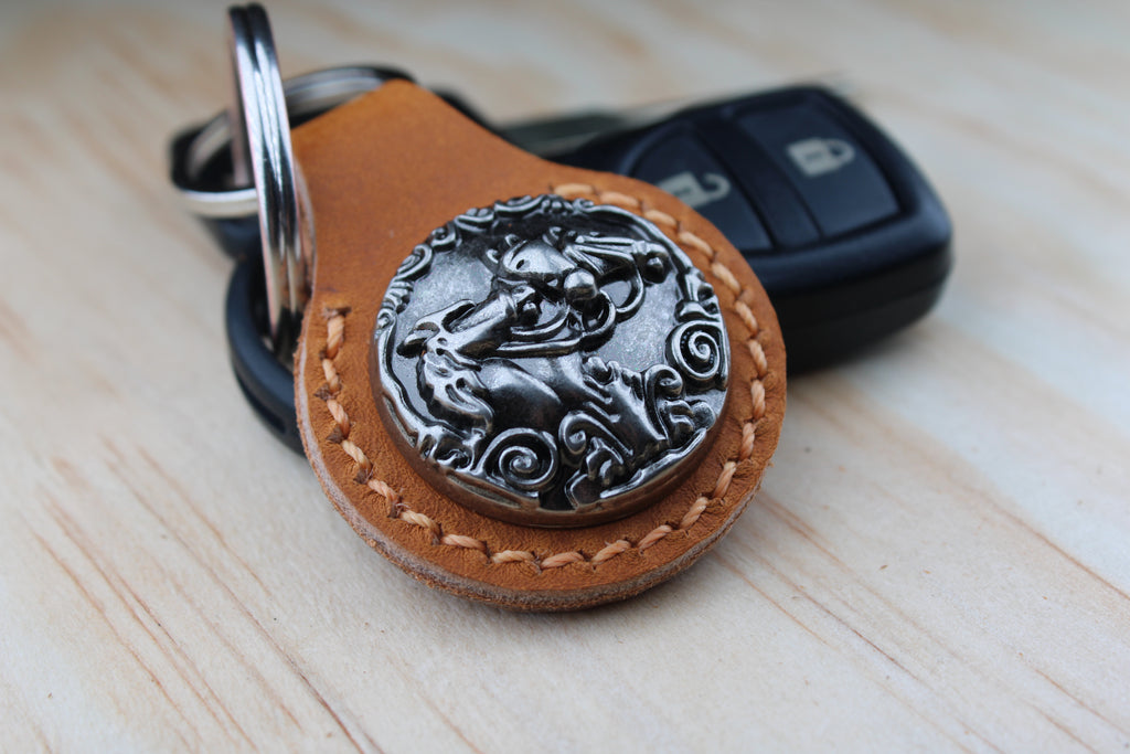 The Three Horses Concho Keychain