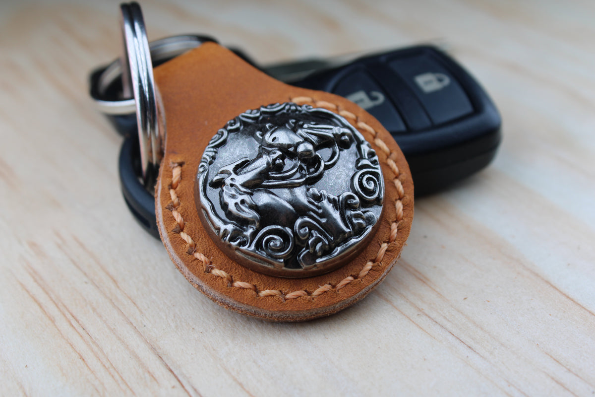 The Three Horses Concho Keychain