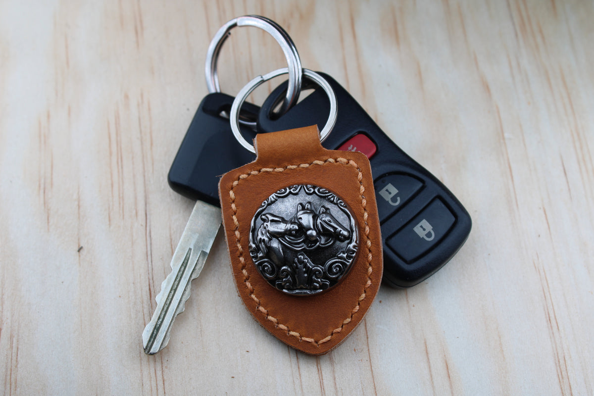 The Three Horses Concho Keychain