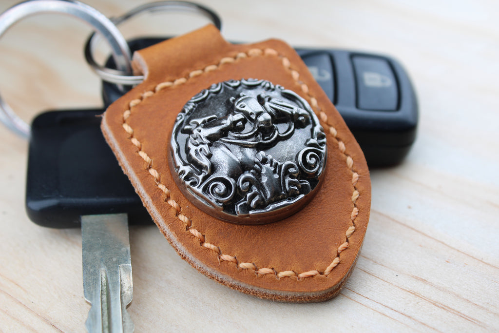 The Three Horses Concho Keychain