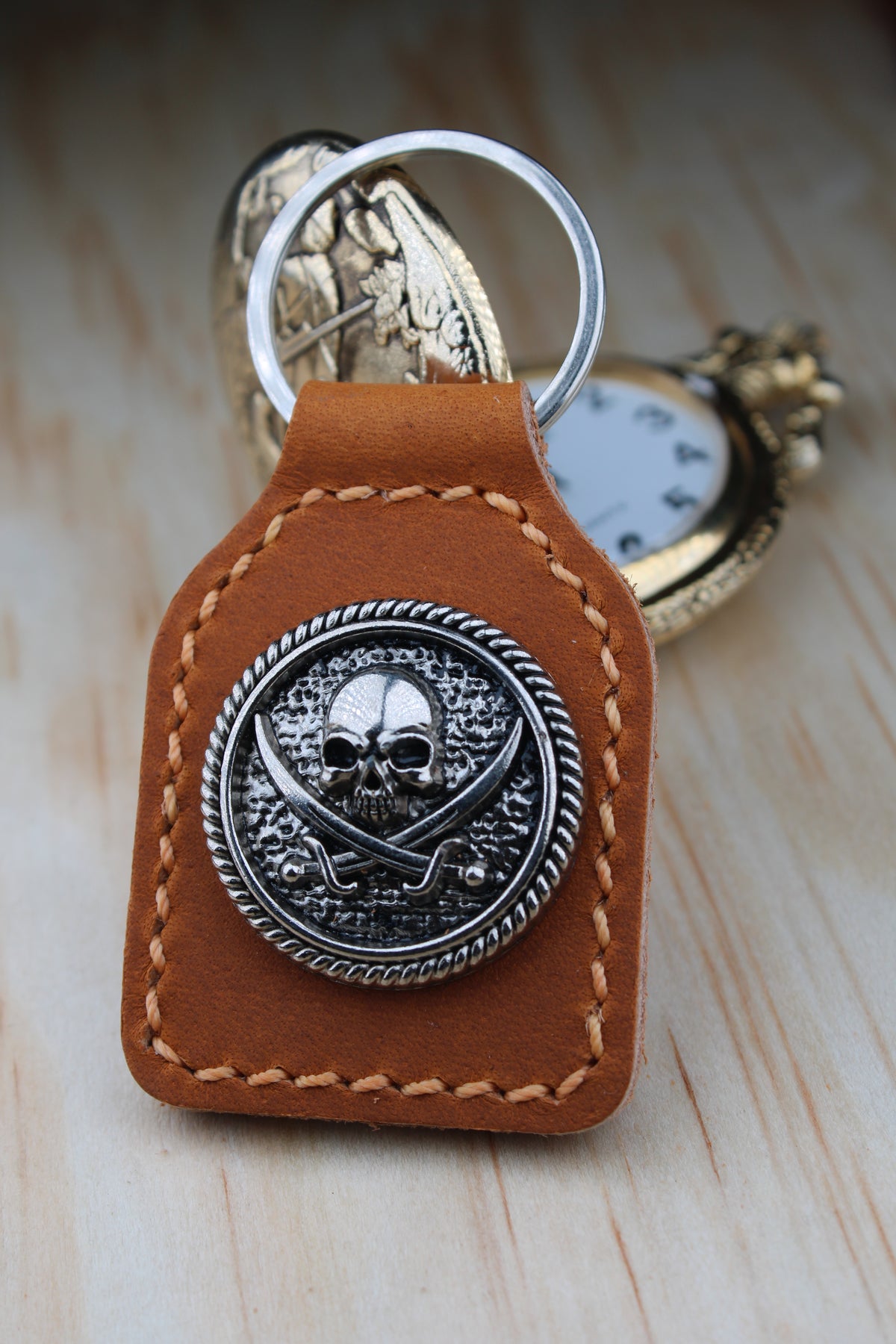 The Jolly Roger Leather Keychain