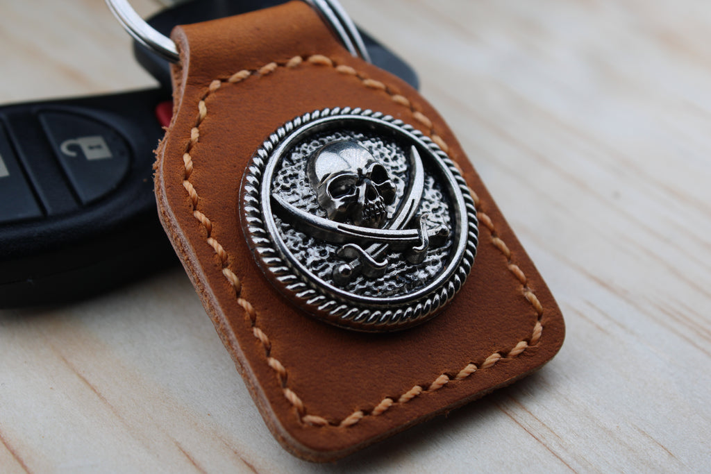 The Jolly Roger Leather Keychain