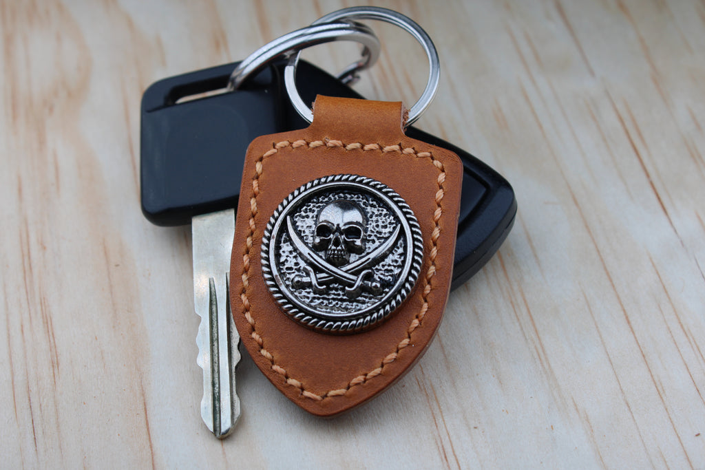 The Jolly Roger Leather Keychain