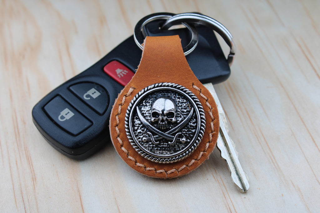 The Jolly Roger Leather Keychain