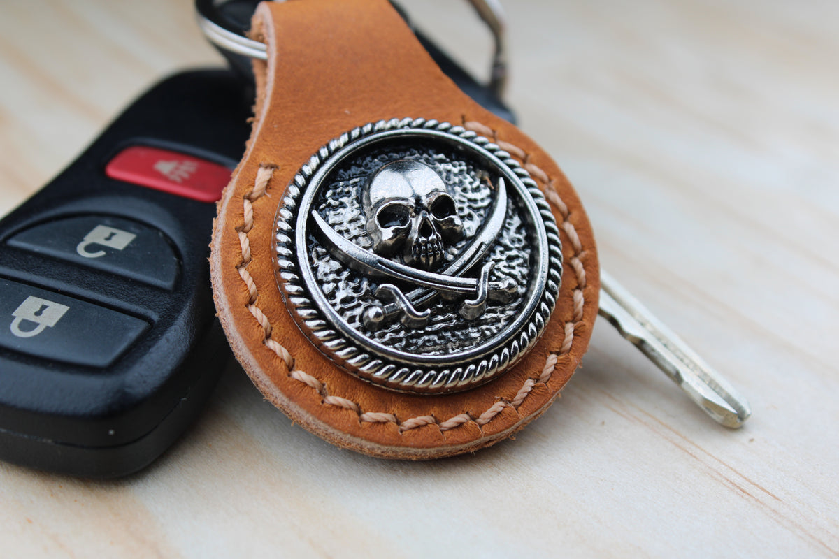 The Jolly Roger Leather Keychain