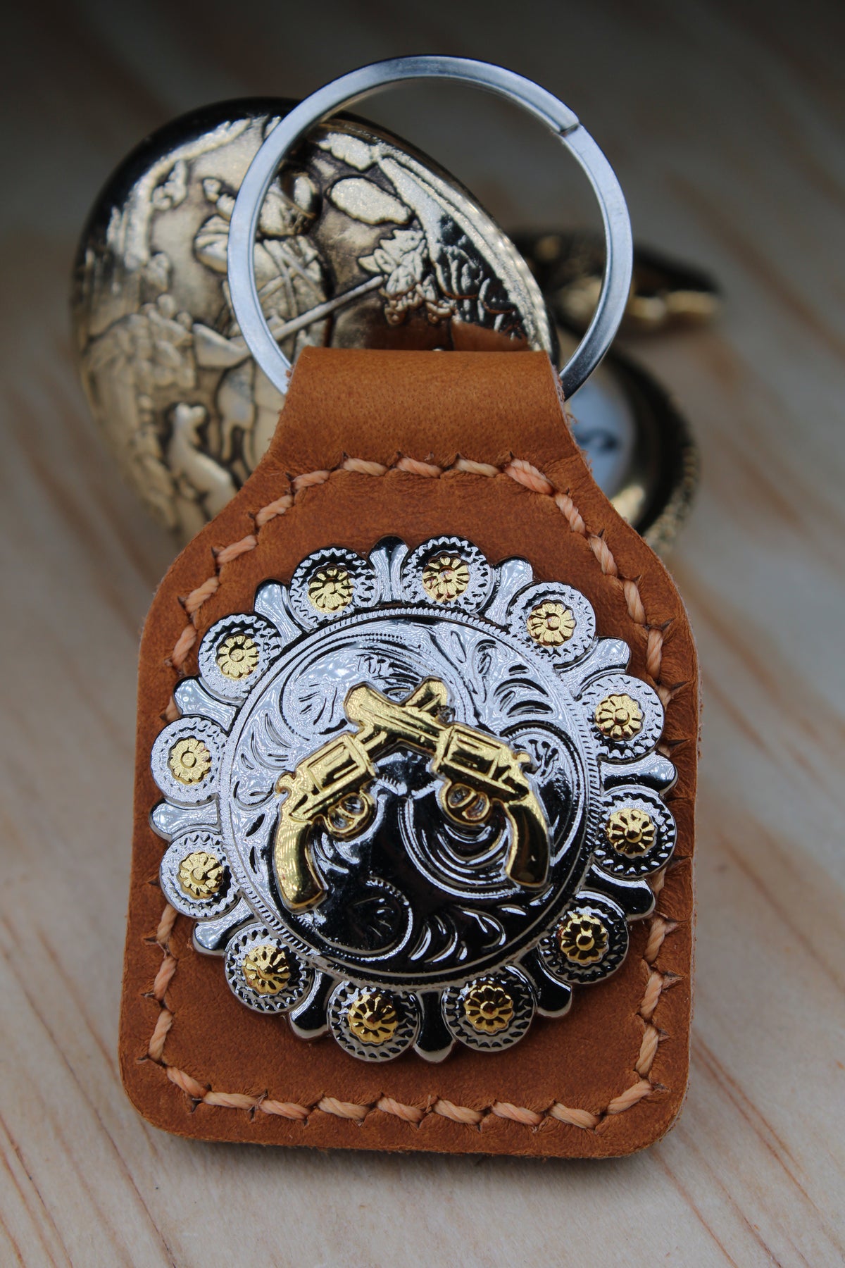 The Western Rodeo Scalloped Concho Keychain