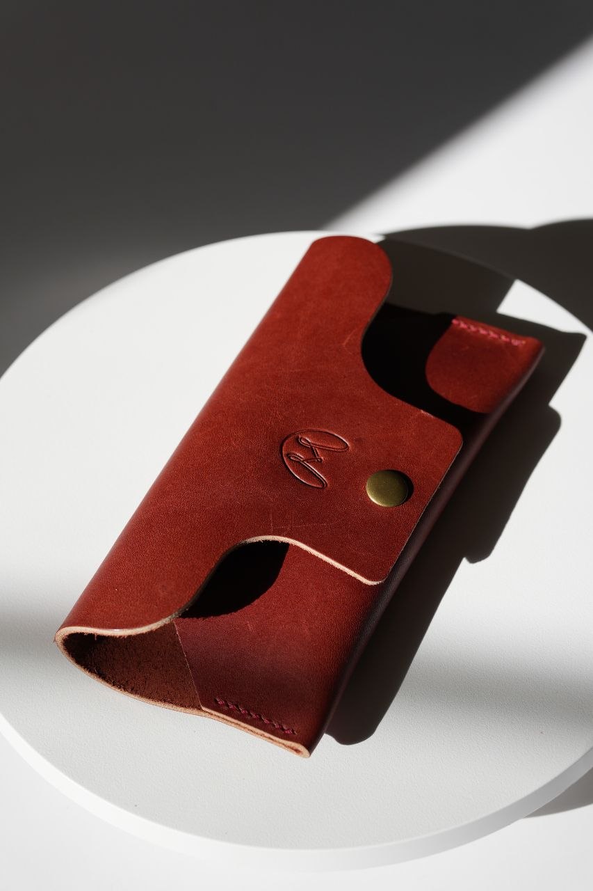 Handmade Foldable Leather Glasses Case