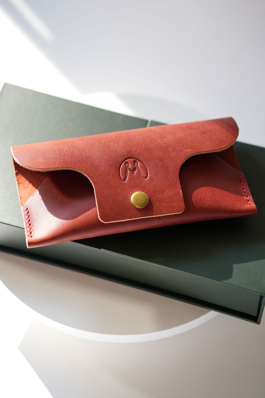 Handmade Foldable Leather Glasses Case