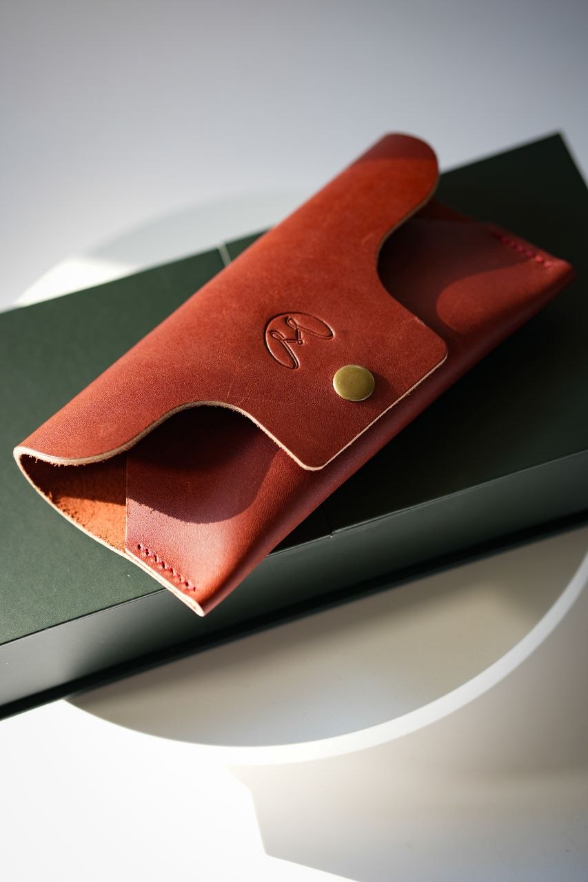 Handmade Foldable Leather Glasses Case