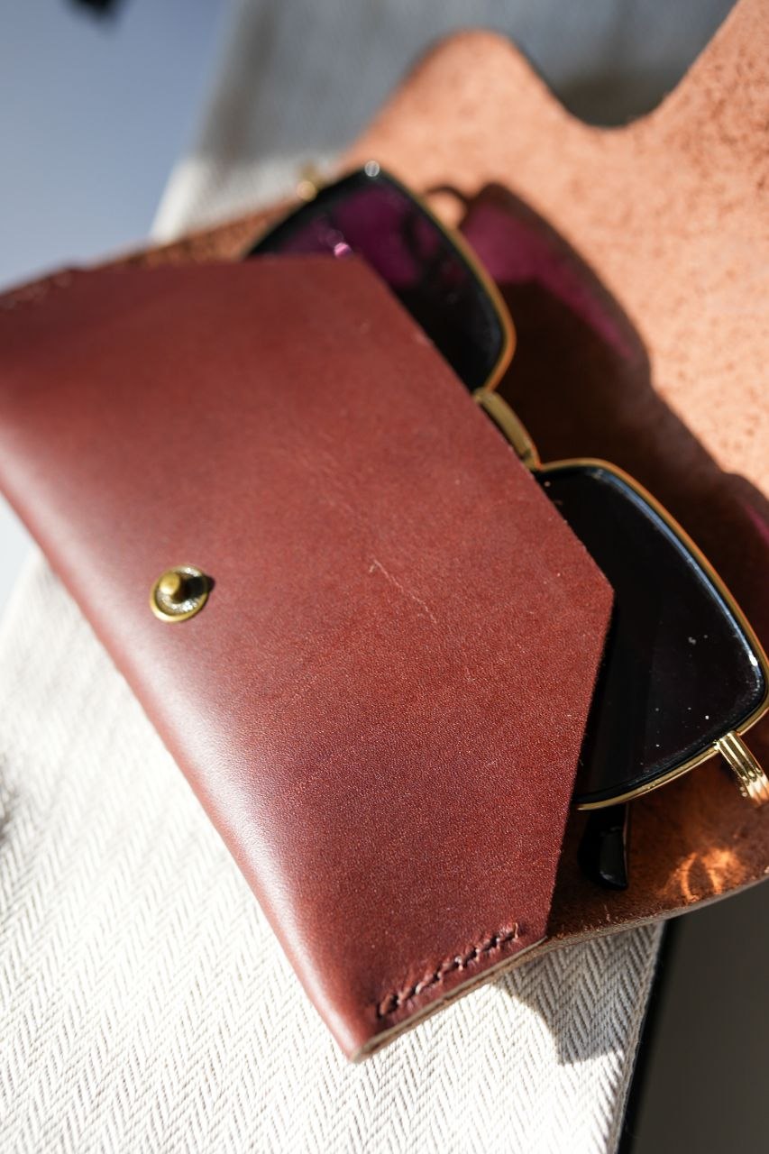 Handmade Foldable Leather Glasses Case