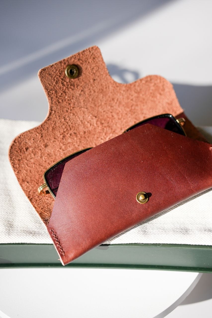 Handmade Foldable Leather Glasses Case