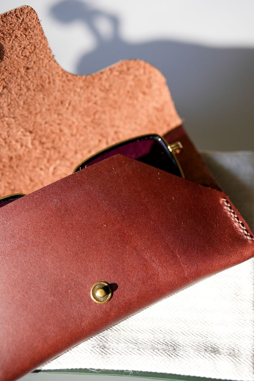 Handmade Foldable Leather Glasses Case