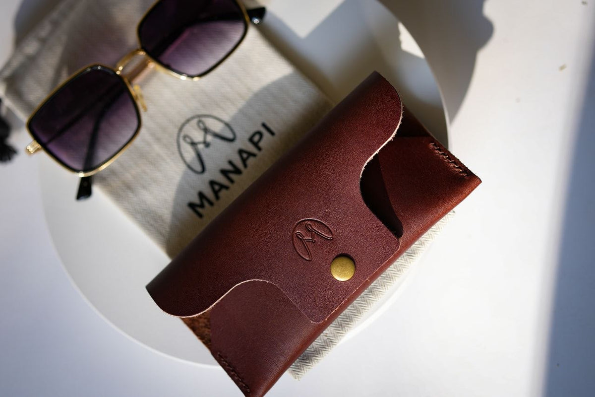 Handmade Foldable Leather Glasses Case