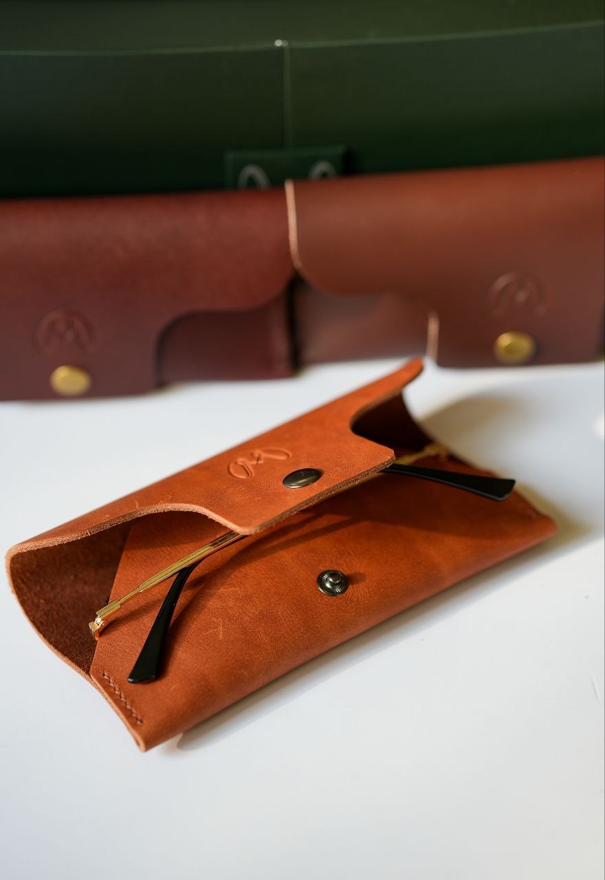 Handmade Foldable Leather Glasses Case
