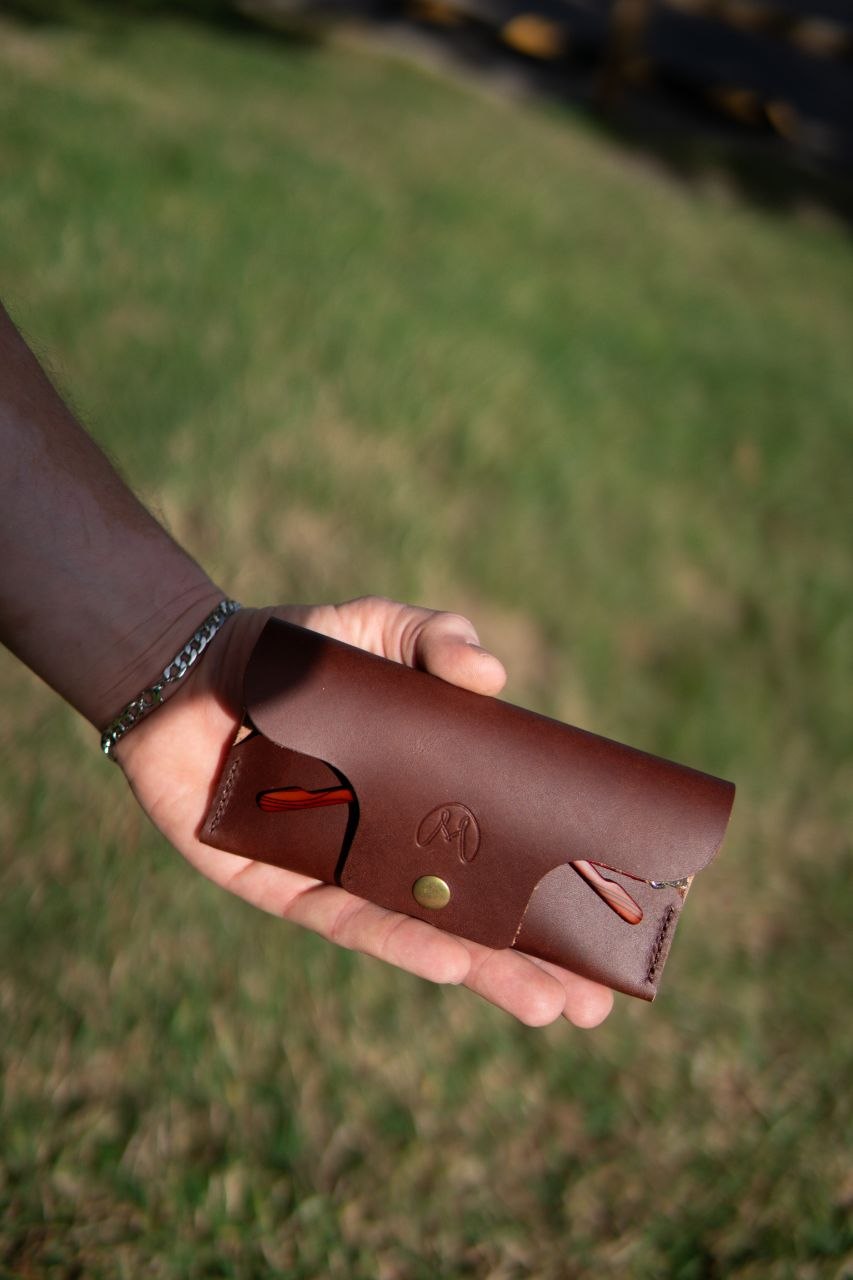 Handmade Foldable Leather Glasses Case