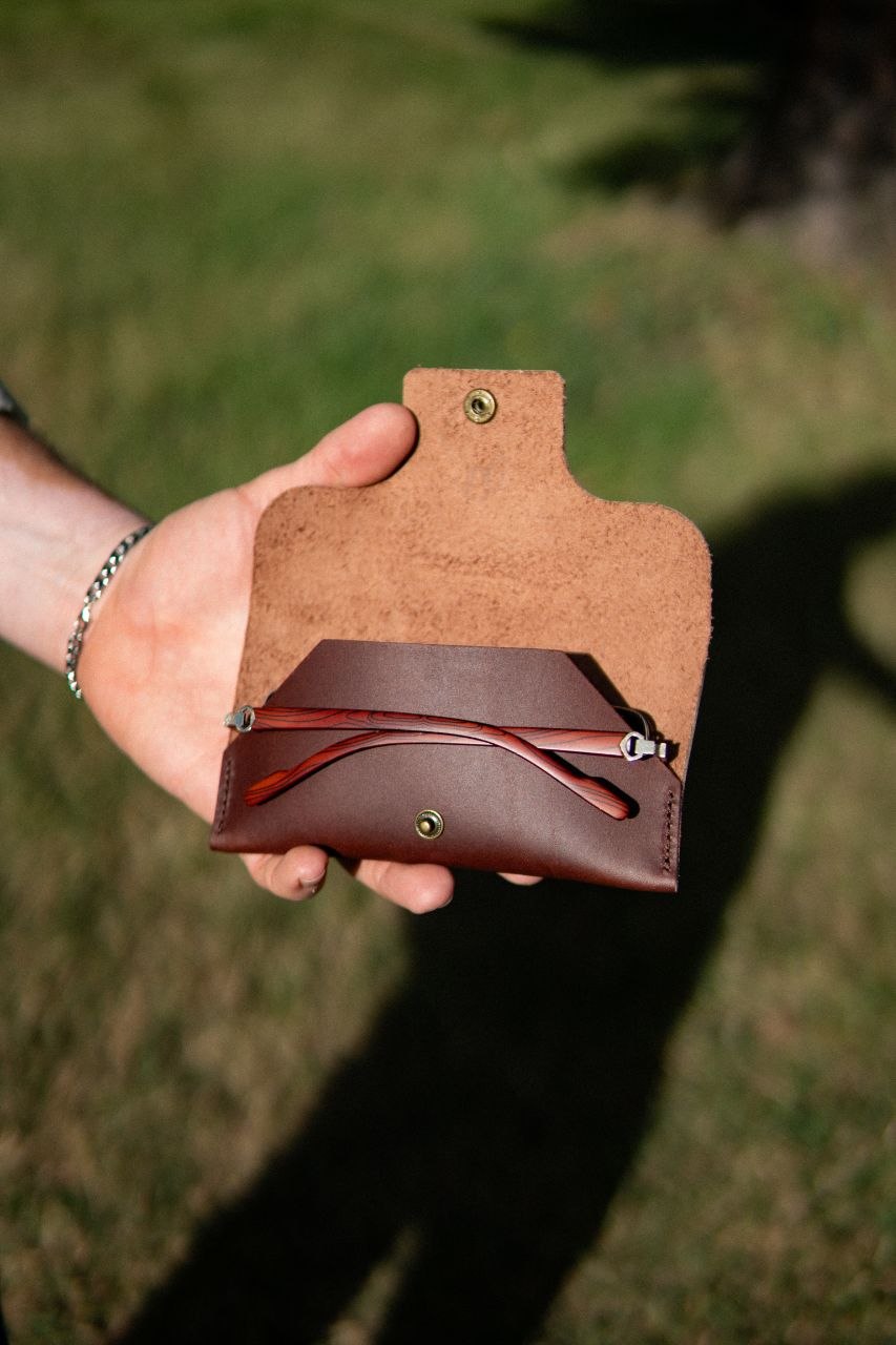 Handmade Foldable Leather Glasses Case