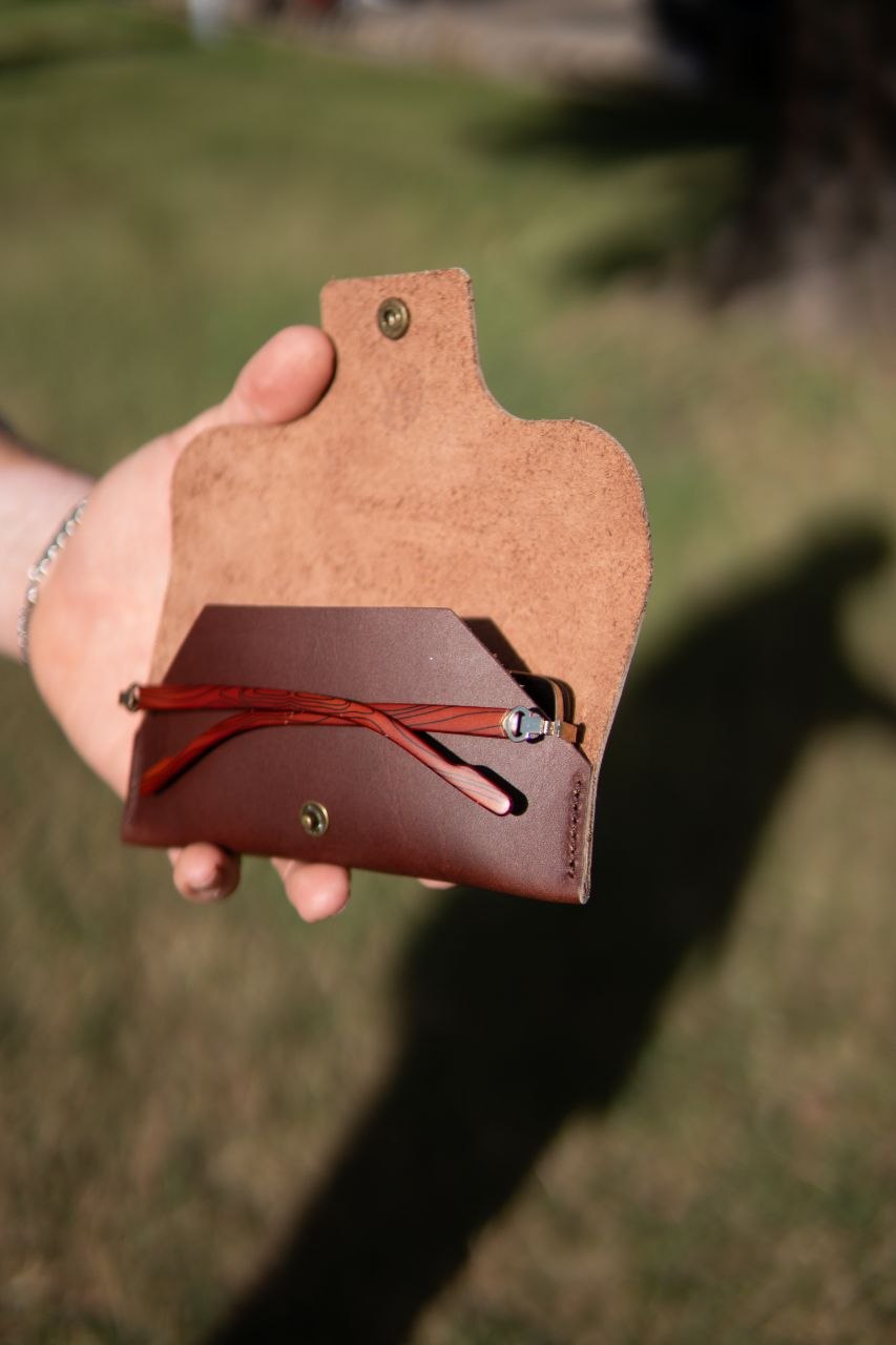 Handmade Foldable Leather Glasses Case