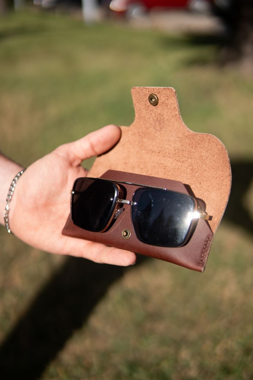 Handmade Foldable Leather Glasses Case