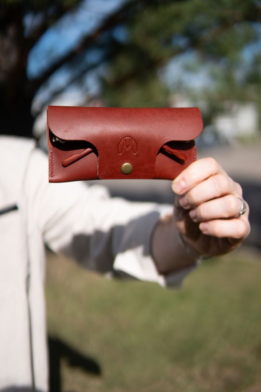 Handmade Foldable Leather Glasses Case