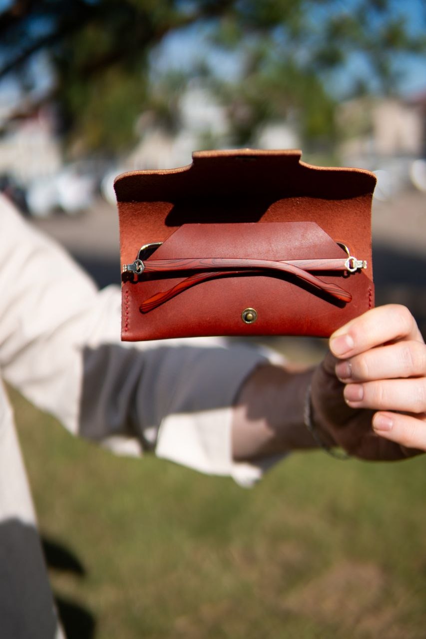 Handmade Foldable Leather Glasses Case