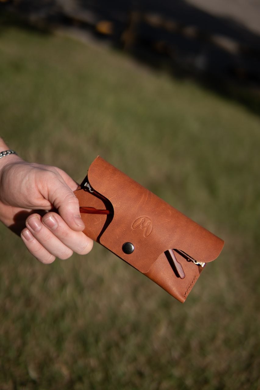 Handmade Foldable Leather Glasses Case