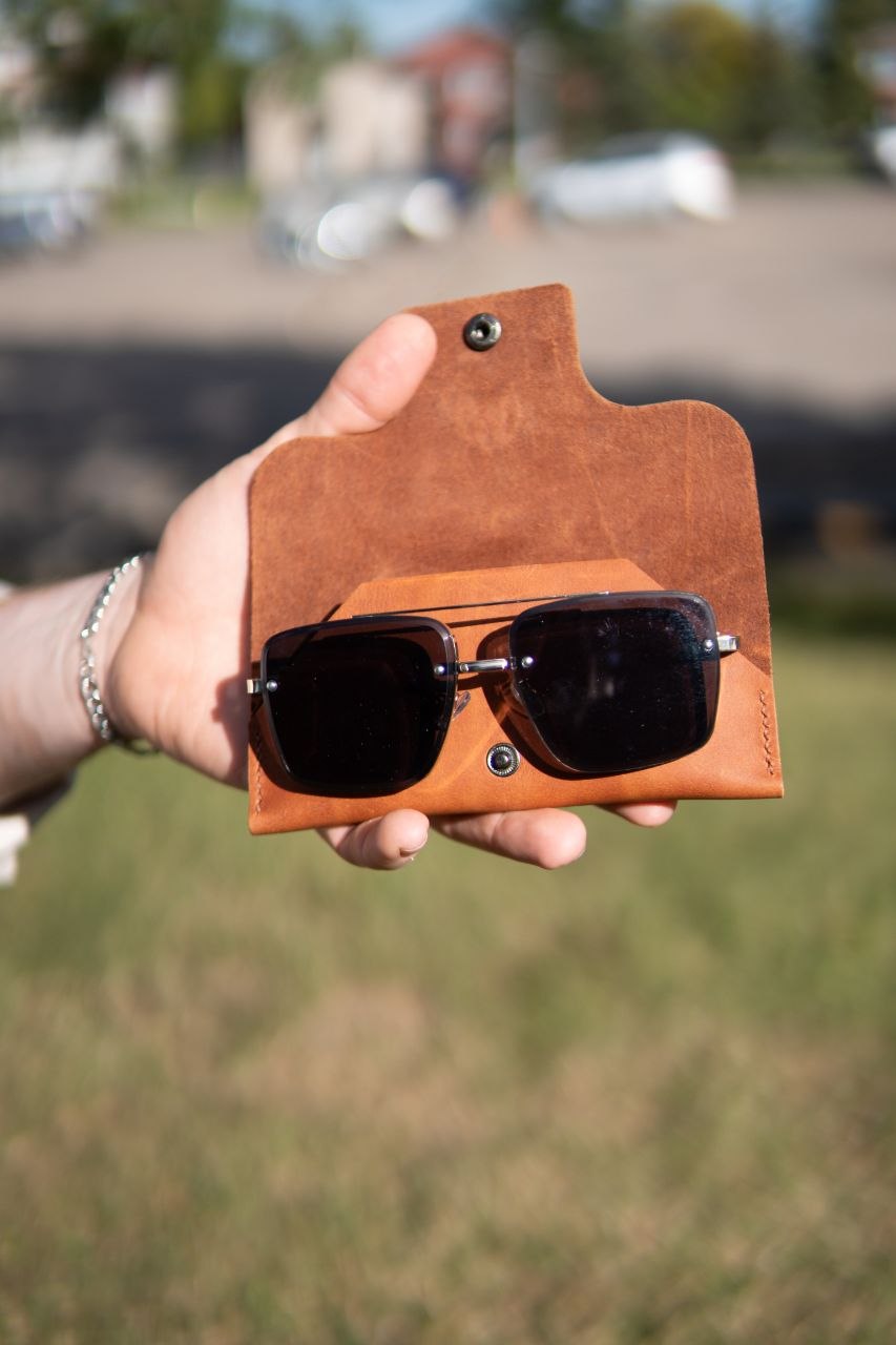 Handmade Foldable Leather Glasses Case