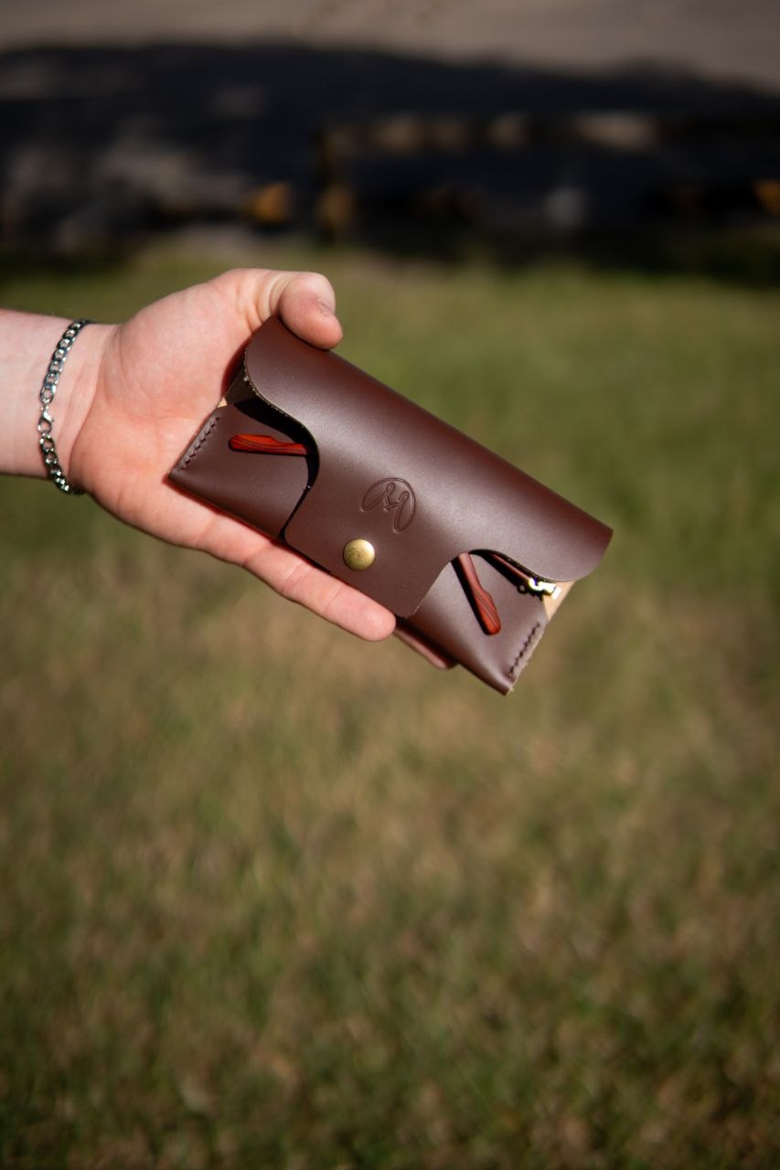 Handmade Foldable Leather Glasses Case