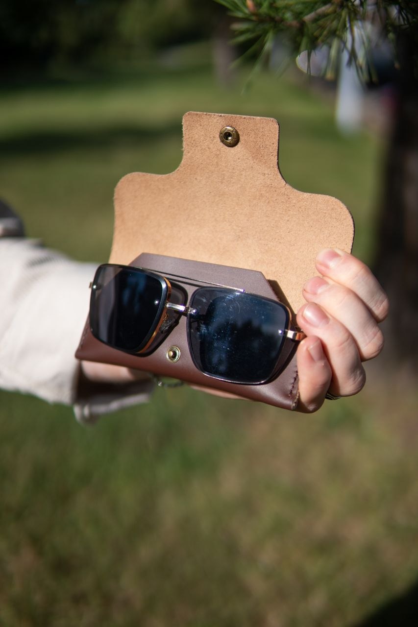 Handmade Foldable Leather Glasses Case