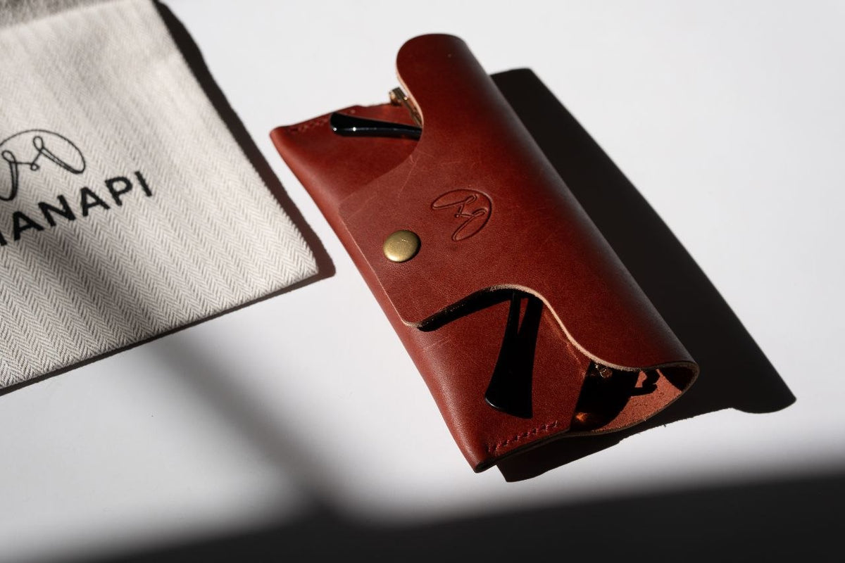 Handmade Foldable Leather Glasses Case