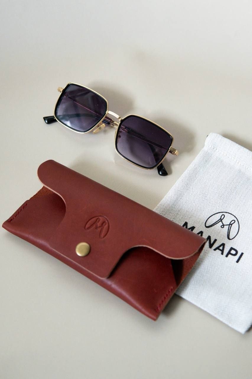 Handmade Foldable Leather Glasses Case