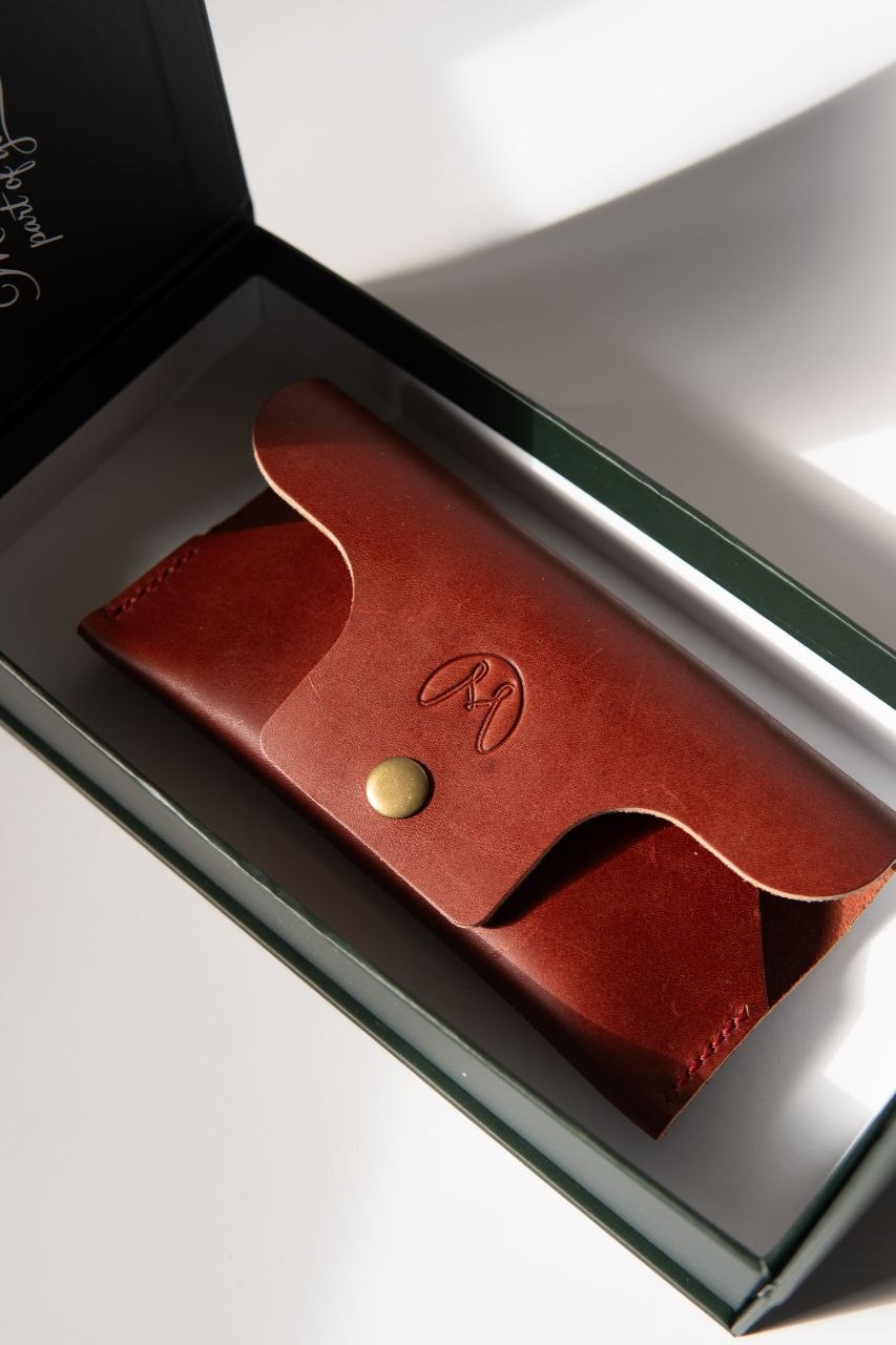 Handmade Foldable Leather Glasses Case