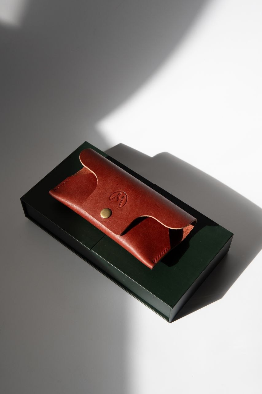 Handmade Foldable Leather Glasses Case